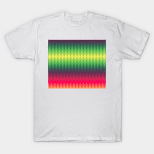 Yellow Green Pink Zigzags T-Shirt